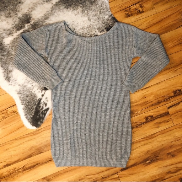 Missguided Grey Off The Shoulder Knit Dress - Picture 3 of 4